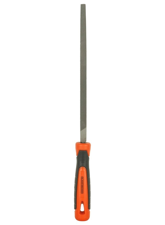 BLACK+DECKER BDHT22147 Steel 200mm 2nd Cut Triangle File (Orange) - Image 1